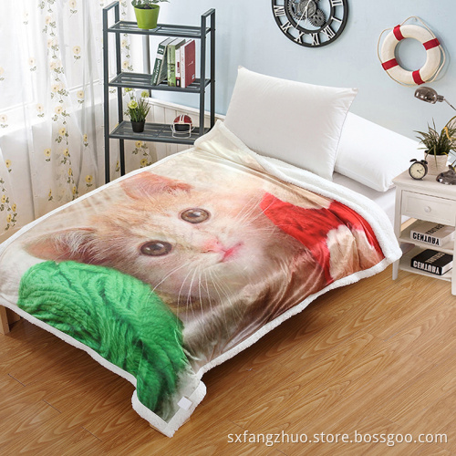 Faux Fur Super Cosy Sublimation Tier Baby Sherpa Fleece Decke für Winterflausch